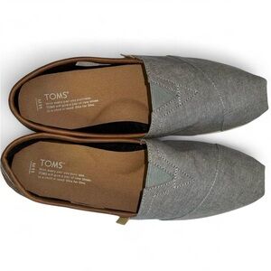 TOMS Men's Grey Canvas Slip-On Loafers